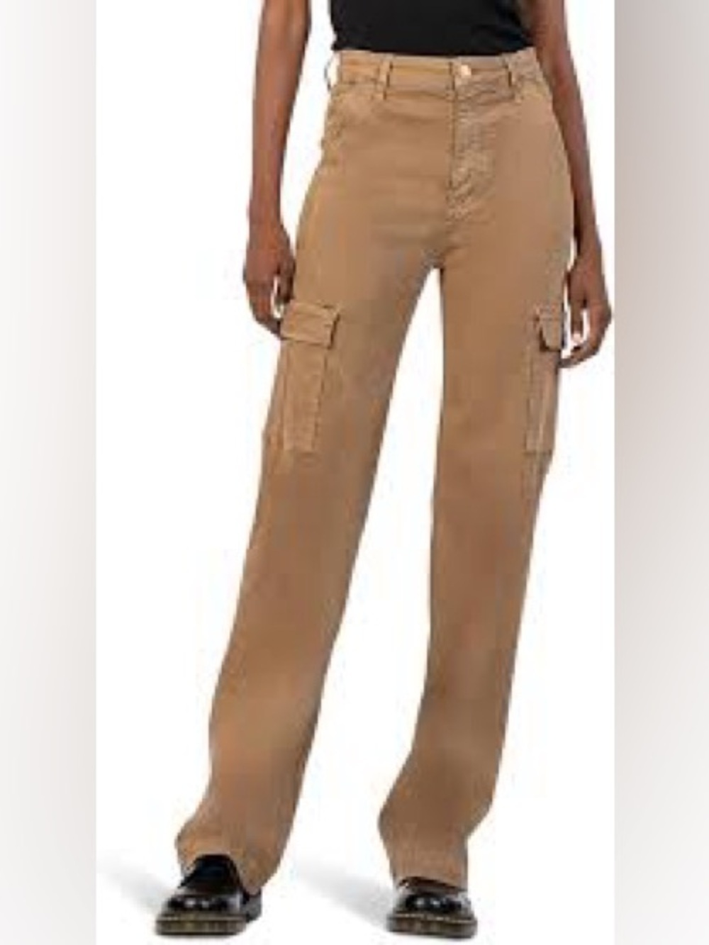 KUT from the Kloth Miller High-Rise-Wide Leg Cargo Pants in Camel